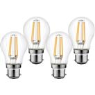 Wessex Electrical Wessex LED Filament Dimmable Mini Globe Bulb Lamp 3.4W BC 470lm (4 Pack)
