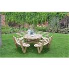 Forest Garden Circular Picnic Table with Seat Backs 82cm (h) x 246cm (w) x 246cm (d)