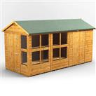 Power Apex Potting Shed Combi including 6ft Side Store 14' x 6' in Natural Timber