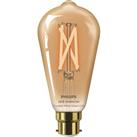Philips WiZ LED Amber Filament Tunable White Smart Light Bulb ST64 B22 7W