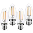 Wessex Electrical Wessex LED Filament Dimmable Candle Bulb Lamp 3.4W BC 470lm (4 Pack)