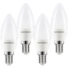 Wessex Electrical Wessex LED Frosted Candle Bulb Lamp 2.2W SES 250lm (4 Pack)