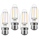 Wessex Electrical Wessex LED Filament Candle Bulb Lamp 1.8W BC 250lm (4 Pack)