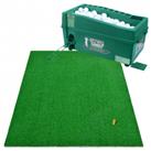 Hillman PGM Semi-Automatic Golf Ball Dispenser and Artificial Turf Large Practice Mat with Rubber Te