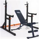 BodyTrain Adjustable Squat & Bench Press Rack with Foldable Adjustable Weight Bench Package