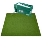 Hillman PGM Semi-Automatic Golf Ball Dispenser and Large Deluxe Turf Practice Mat with Rubber Tee