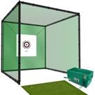 Hillman PGM 3m Heavy Duty Golf Practice Cage Deluxe Practice Mat with Tee And Ball Dispenser Package