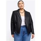 River Island Plus Faux Leather Quilted Blazer