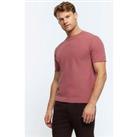 River Island Slim Fit Textured Knit T-Shirt - Pink