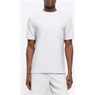River Island White Regular Fit Textured Pocket T-Shirt