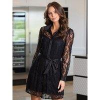 Pour Moi Clara Long Sleeve Lace Shirt Dress