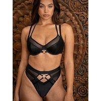 Pour Moi Obsessed High Waist Thong - Black
