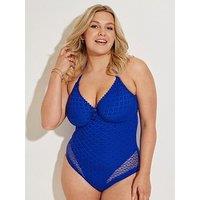 Pour Moi Castaway Adjustable Halter Underwired Swimsuit - Blue