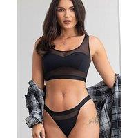 Pour Moi India High Leg Thong - Black