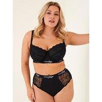 Pour Moi Logo High Leg Brief - Black