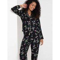 Pour Moi Luxe Woven Pyjama - Black/Multi