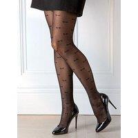 Pour Moi Bow Luxe Pattern 20 Denier Tights - Black