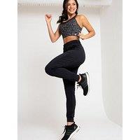 Pour Moi Energy Yoga Foldover Waist Cuffed Joggers - Black