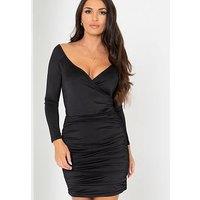 Pour Moi Adele Shine Jersey Ruche Mini Skirt - Black