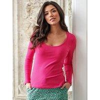 Pour Moi Rib Jersey Long Sleeve Top - Pink