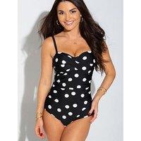 Pour Moi Santa Monica Strapless Tummy Control Swimsuit - Black/White