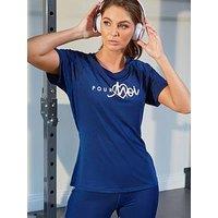 Pour Moi Energy Logo Short Sleeved Top - Dark Blue