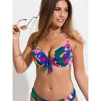 Pour Moi Antigua Frill Padded Underwired Top - Floral