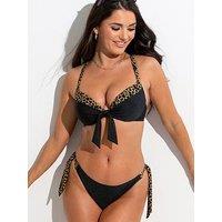 Pour Moi Casablanca Tie Side Brief - Black/Multi