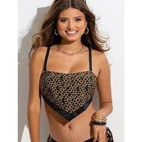 Pour Moi Casablanca Underwired Removable Straps Scarf Top - Black/Multi