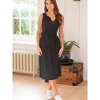 Pour Moi Jessie Notch Neck Jersey Midi Dress - Black/White