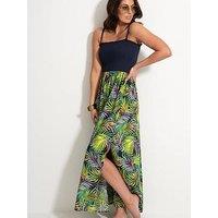 Pour Moi Removable Straps Shirred Split Maxi Dress