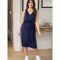 Pour Moi Jessie Notch Neck Jersey Midi Dress - Dark Blue
