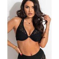 Pour Moi Summer Breeze Underwired Lightly Padded Halter Top - Black