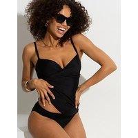 Pour Moi Free Spirit Underwired Lightly Padded Tankini Top - Black