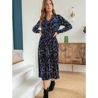 Pour Moi Bridget Slinky Jersey Long Sleeve Midi Dress - Multi