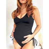 Pour Moi Maternity Ruched Adjustable Side Swimsuit - Black
