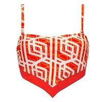 Pour Moi Casablanca Underwired Removable Straps Scarf Top - Orange