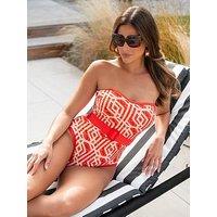 Pour Moi Casablanca Removable Straps Belted Tummy Control Swimsuit - Orange