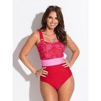Pour Moi Palm Springs Colour Block Tummy Control Swimsuit - Multi