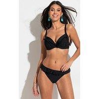 Pour Moi Bermuda High-Leg Frill Brief - Black