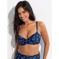Pour Moi Free Spirit Lightly Padded U/W Twist Front Top - Black/Multi