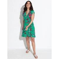 Pour Moi Lenzing Ecovero Viscose Fibres Frill Wrap Beach Dress - Multi