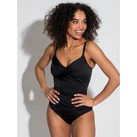 Pour Moi Cuba Ruched Tummy Control Swimsuit - Black