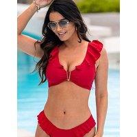 Pour Moi Andalucia Frill Underwired Non-Padded Top - Red