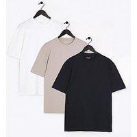 River Island 3Pk Regular Fit Plain T-Shirt - Multi