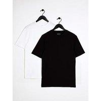 River Island 2Pk Muscle Fit T-Shirt - White