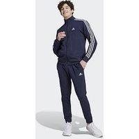 Adidas Basic 3-Stripes Fleece Track Suit - Black