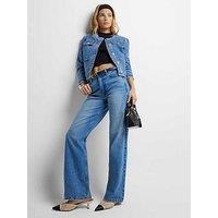 River Island High Waisted Relaxed Straight Leg Jeans - Blue
