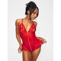 Ann Summers Tasha Crotchless Teddy - Red