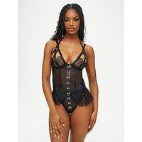 Ann Summers Exuberant Crotchless Teddy - Black